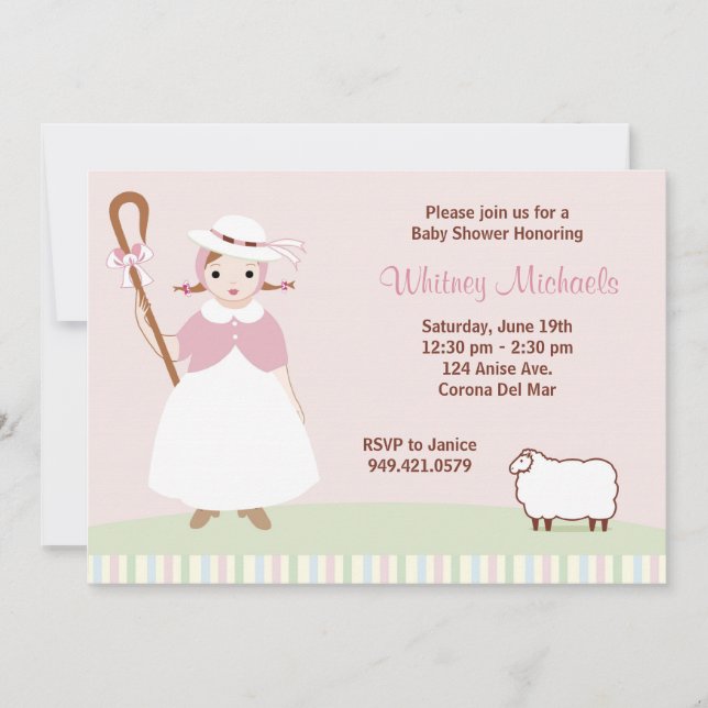 Little Bo Peep Baby Shower Invitation (Front)
