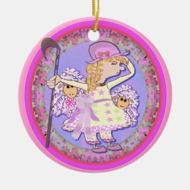 Little Bo Peep Ceramic Tree Decoration (Front)