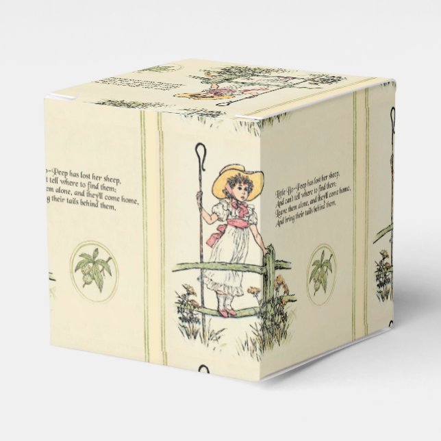 Little Bo-Peep: Classic Kate Greenaway Nursery Favour Box (Front Side)