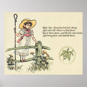Little Bo-Peep: Classic Kate Greenaway Nursery Poster