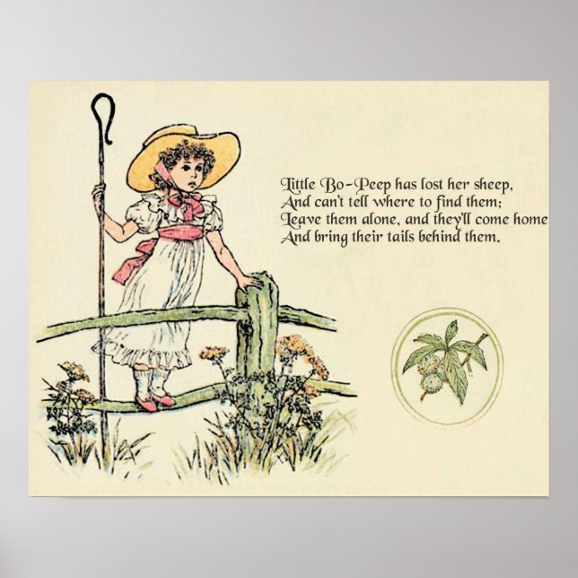 Little Bo-Peep: Classic Kate Greenaway Nursery Poster (Front)