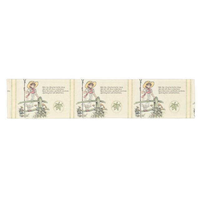 Little Bo-Peep: Classic Kate Greenaway Nursery Short Table Runner (Horizontal)