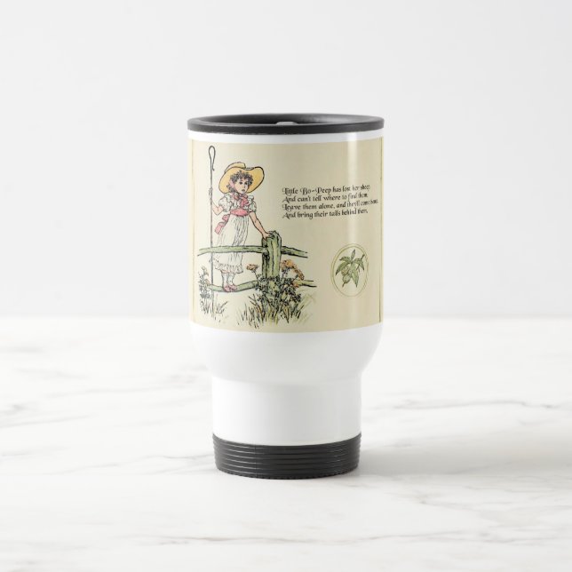 Little Bo-Peep: Classic Kate Greenaway Nursery Travel Mug (Center)