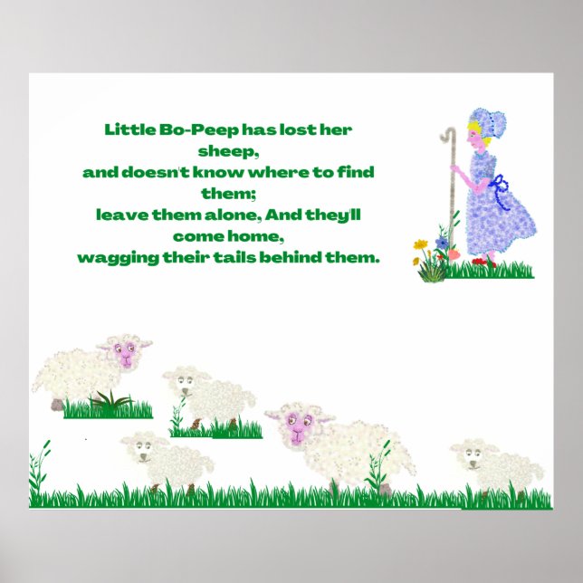 Little Bo-Peep dot whimsical picture Poster (Front)