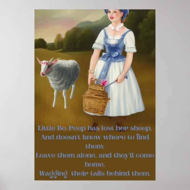 Little bo- peep has lost her sheep fun cute poster (Front)