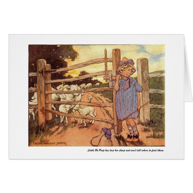 Little Bo-Peep Nursery Rhyme - Card (Front Horizontal)