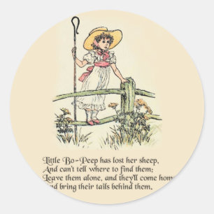 Little Bo Peep Nursery Rhyme Classic Round Sticker