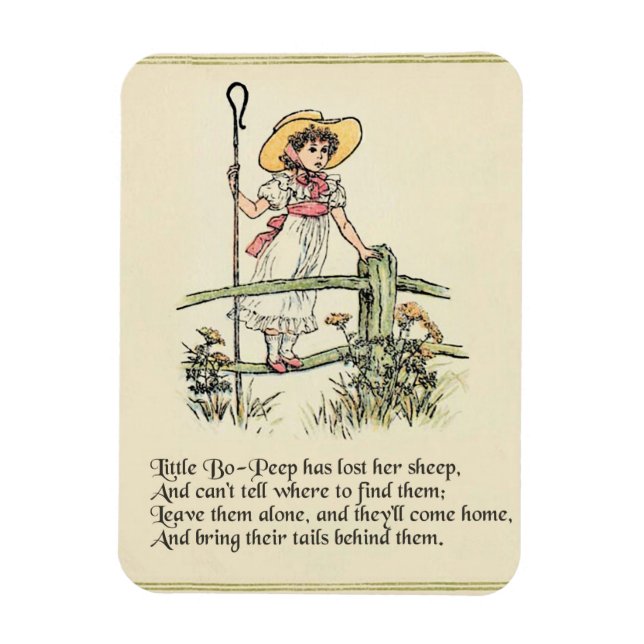 Little Bo Peep Nursery Rhyme Magnet (Vertical)