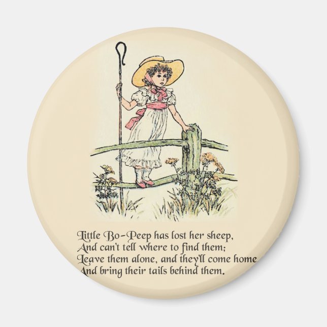Little Bo Peep Nursery Rhyme Magnet (Front)