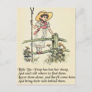 Little Bo Peep Nursery Rhyme Postcard