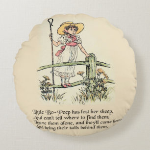 Little Bo Peep Nursery Rhyme Round Cushion