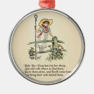 Little Bo Peep Vintage Nursery Rhyme Metal Tree Decoration