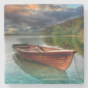 Little Boat in the Still Water Stone Coaster