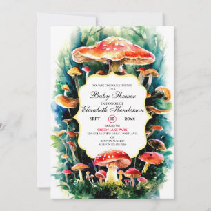Little Boho Mushroom Baby Shower Invitation