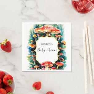 Little Boho Mushroom Baby Shower Napkin