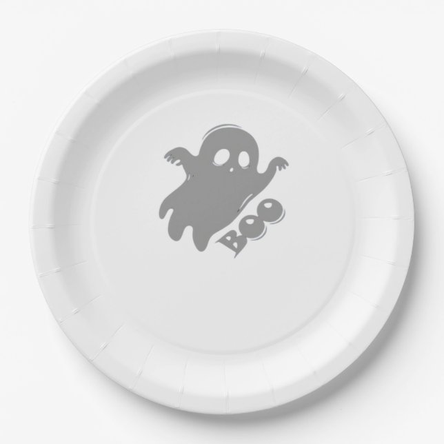Little Boo Aesthetic Simple Paper Plate (Front)