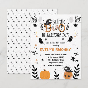little boo baby Baby shower halloween Announcement