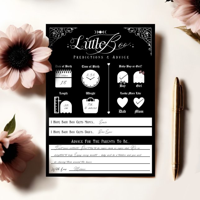 Little Boo Baby Predictions & Advice Game Card (Little Boo Baby Predictions & Advice Game Card)