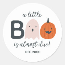 Little Boo Baby Shower Classic Round Sticker