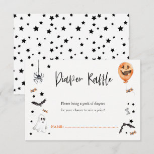 Little boo Baby shower Diaper raffle card