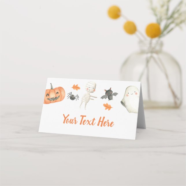 Little Boo Baby Shower Folded Place Card (Front)