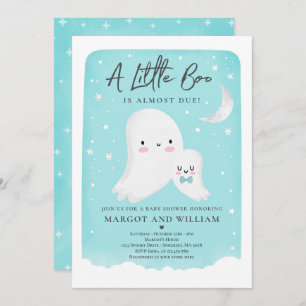Little Boo Baby Shower Halloween Ghost Baby Shower Invitation
