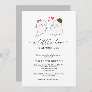 Little Boo Baby Shower Halloween Ghost Fall Invitation