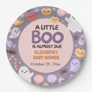 Little Boo baby shower Halloween  Paper Plate