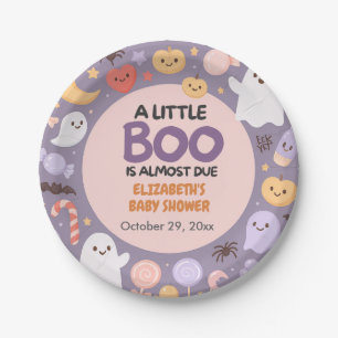 Little Boo baby shower Halloween  Paper Plate
