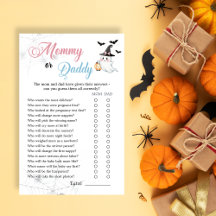 Little Boo Baby Shower Mummy or Daddy Game Card