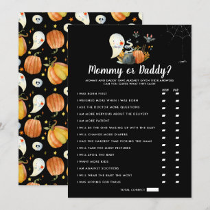 Little Boo Baby Shower   Mummy or Daddy Game Invitation