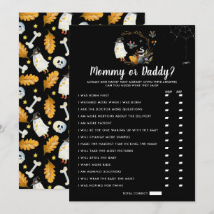 Little Boo Baby Shower   Mummy or Daddy Game Invitation