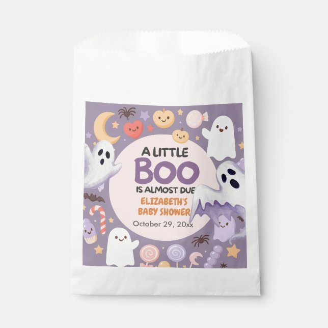 Little Boo baby shower Pumpkin Halloween  Favour Bags (Front)