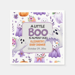 Little Boo baby shower Pumpkin Halloween Napkin