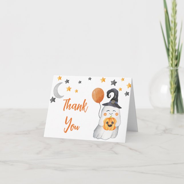 Little Boo Baby Shower Thank You Card (Front)
