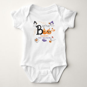 Little Boo Baby's First Halloween Cute Custom Name Baby Bodysuit