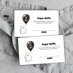 Little Boo Balloon Diaper Raffle Baby Shower Enclosure Card
