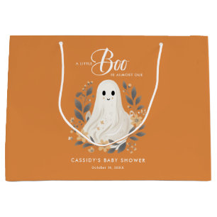 Little Boo Boho Ghost Halloween Baby Shower Large Gift Bag