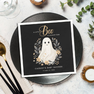 Little Boo Boho Ghost Halloween Baby Shower Napkin