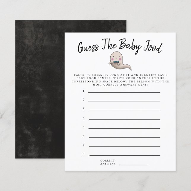 Little Boo Boy Guess The Baby Food Shower Game (Front/Back)