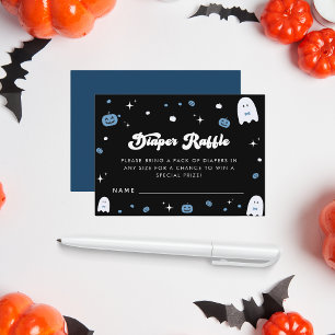 Little Boo Boy Halloween Diaper Raffle Enclosure Card