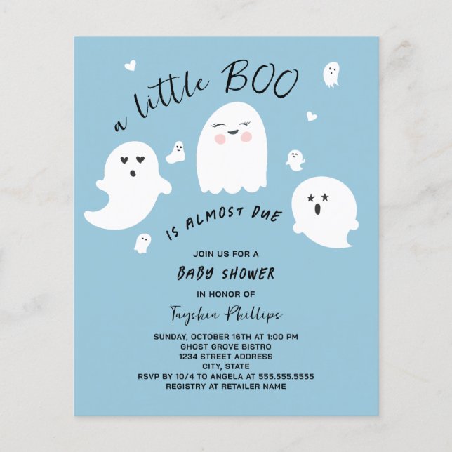 Little Boo Budget Halloween Boy Baby Shower (Front)