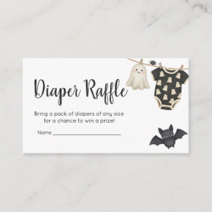 Little Boo Clothesline Baby Shower Diaper Raffle Enclosure Card