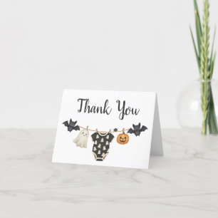 Little Boo Clothesline Baby Shower Thank You Card