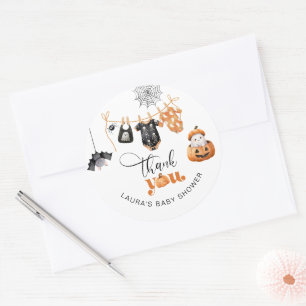 Little Boo Clothesline baby shower thank you Classic Round Sticker
