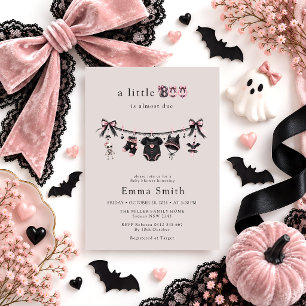 Little Boo Clothesline Girl Baby Shower Invitation