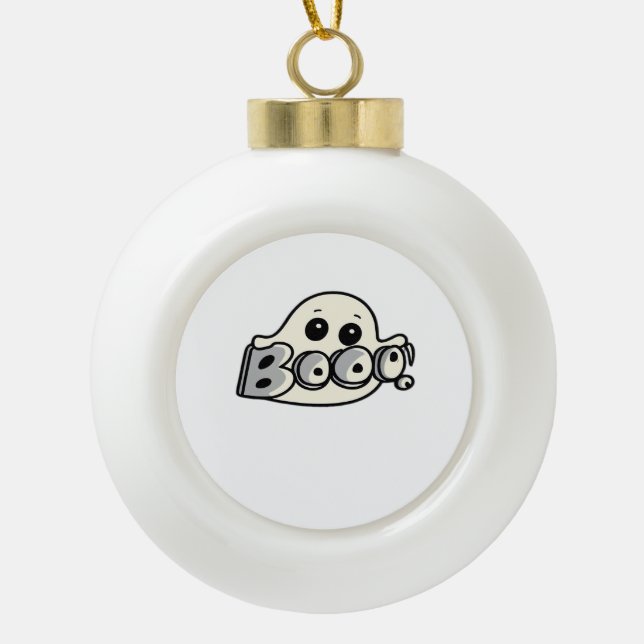 Little Boo Creative Casual Ceramic Ball Christmas Ornament (Front)