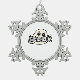 Little Boo Creative Casual Snowflake Pewter Christmas Ornament