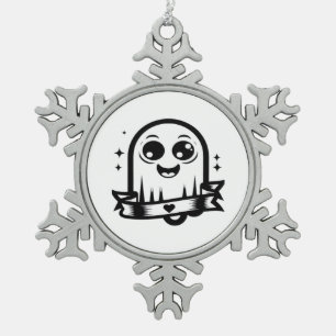 Little Boo Creative Style Snowflake Pewter Christmas Ornament