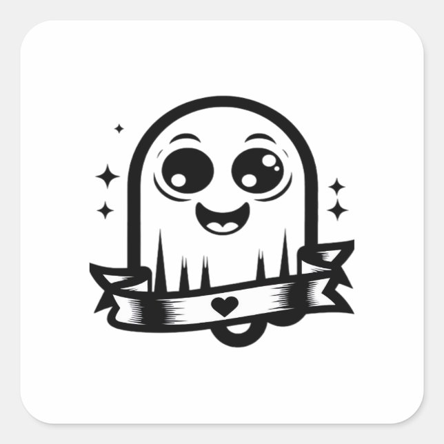 Little Boo Creative Style Square Sticker (Front)
